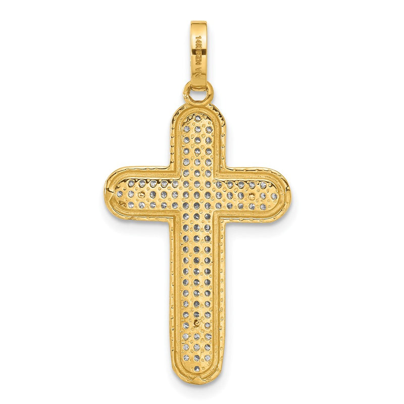 10K Polished CZ Crucifix Cross Pendant-10C1501