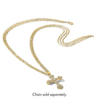 10K Polished CZ Fancy Cross Pendant-10C1502