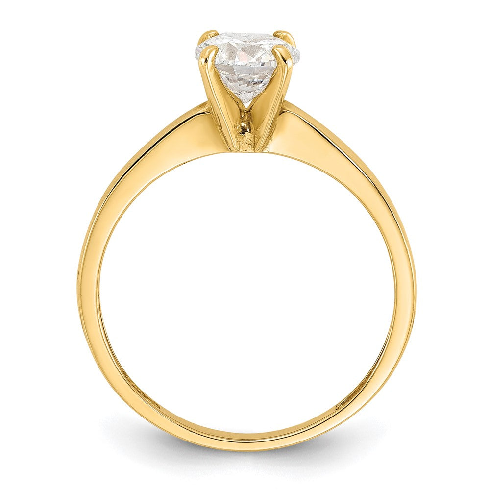 10K Polished Round CZ Solitaire Ring-10C1508