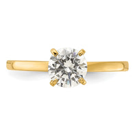 10K Polished Round CZ Solitaire Ring-10C1508