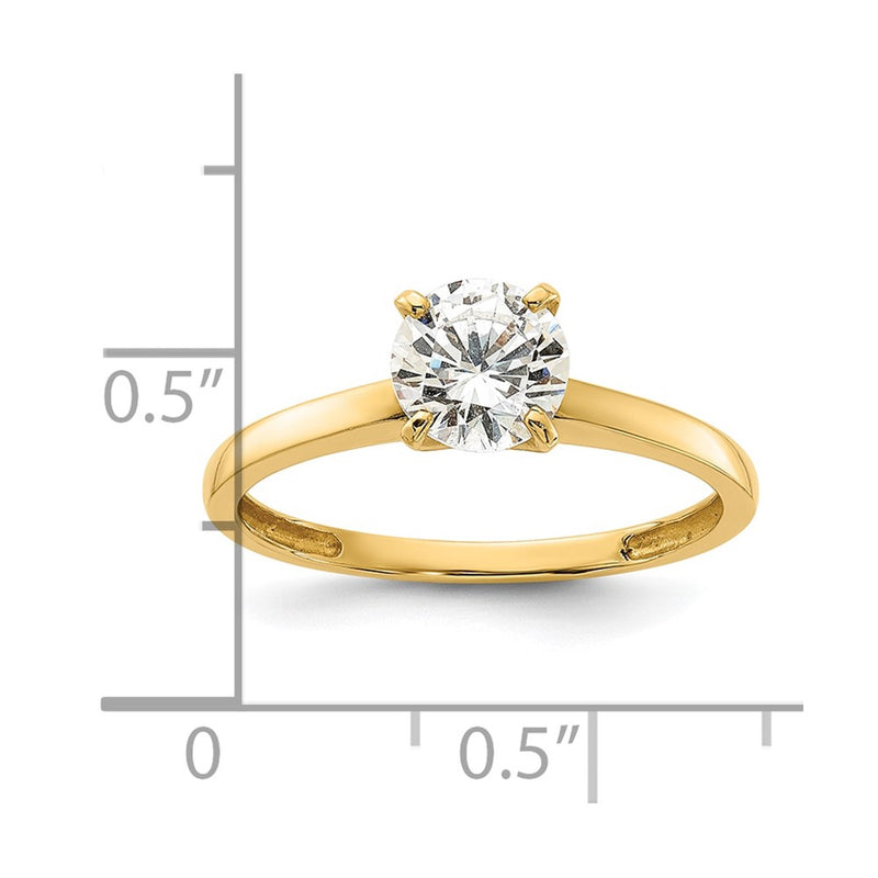 10K Polished Round CZ Solitaire Ring-10C1508