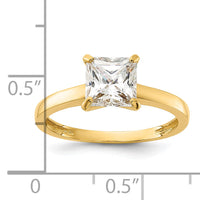 10K Polished Square CZ Solitaire Ring-10C1509