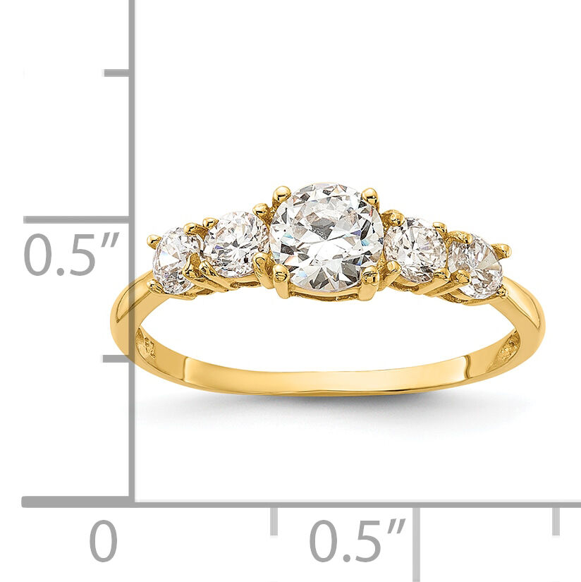 10K Polished 5 Stone CZ Ring-10C1510