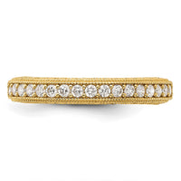 10K Polished CZ Beaded Edge Band-10C1513