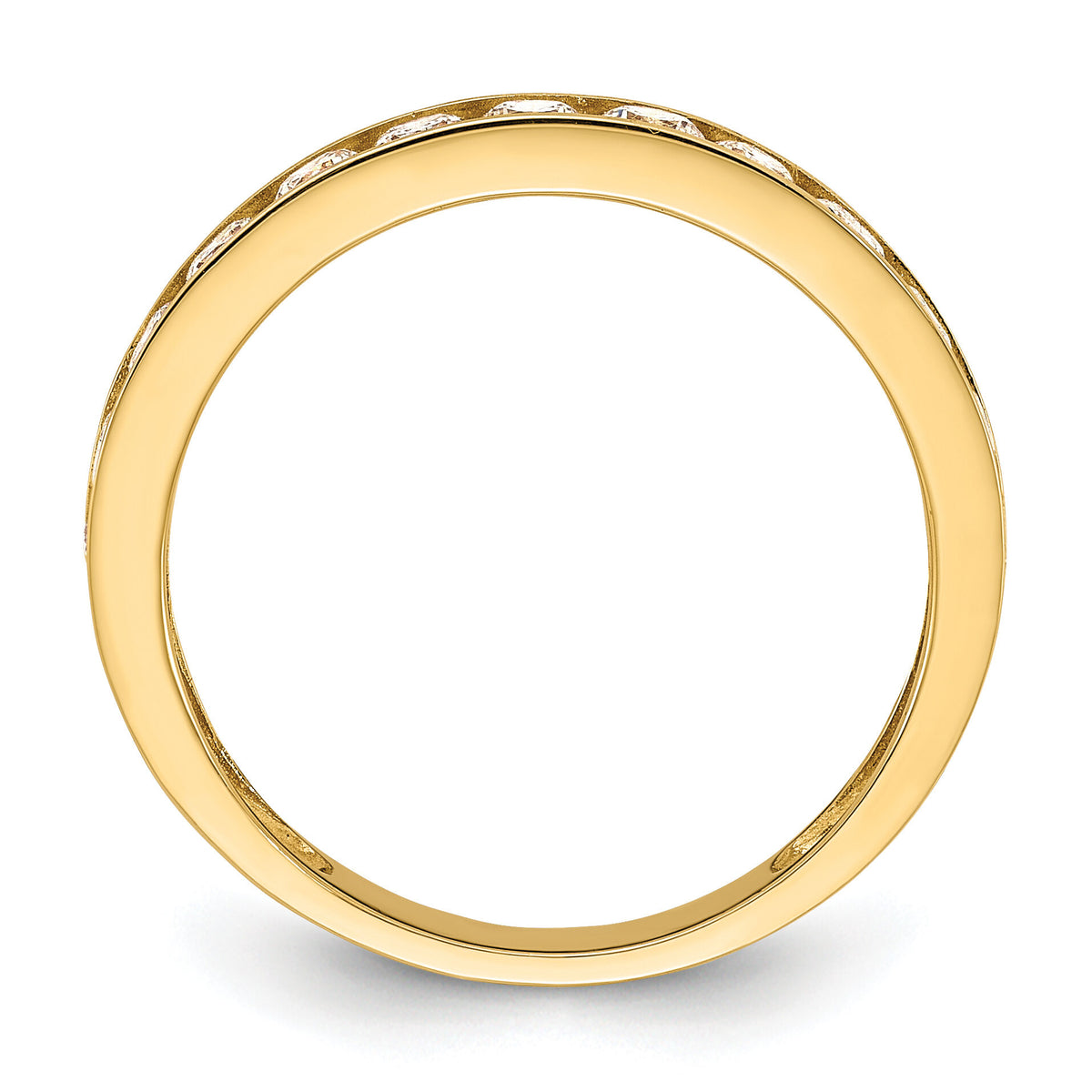 10K Polished 1.25mm CZ Channel Band-10C1514