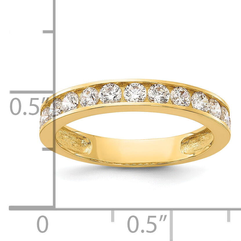 10K Polished 1.25mm CZ Channel Band-10C1514