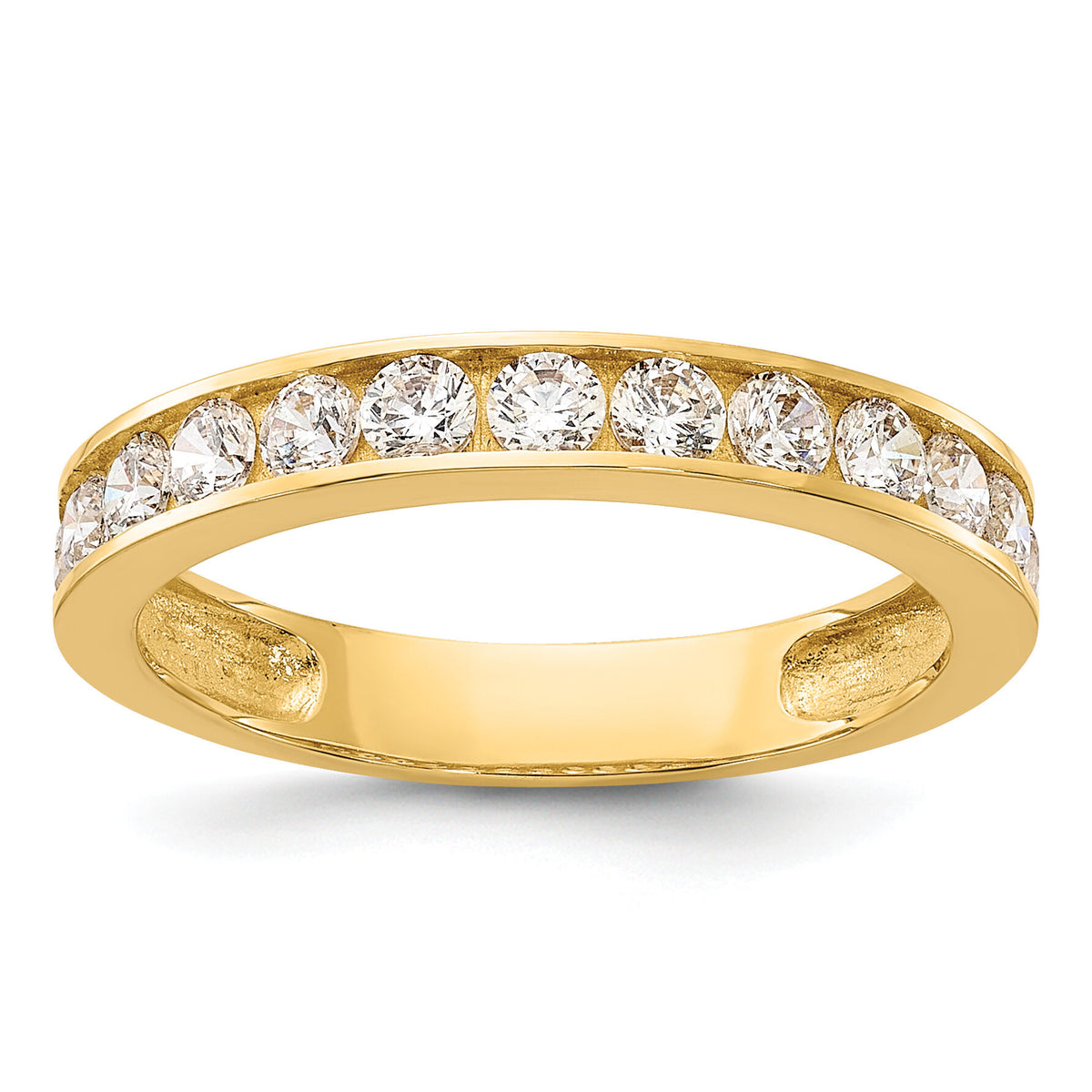 10K Polished 1.25mm CZ Channel Band-10C1514