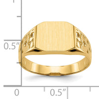 10k 9.0x10.5mm Open Back Men's Signet Ring-10C1528