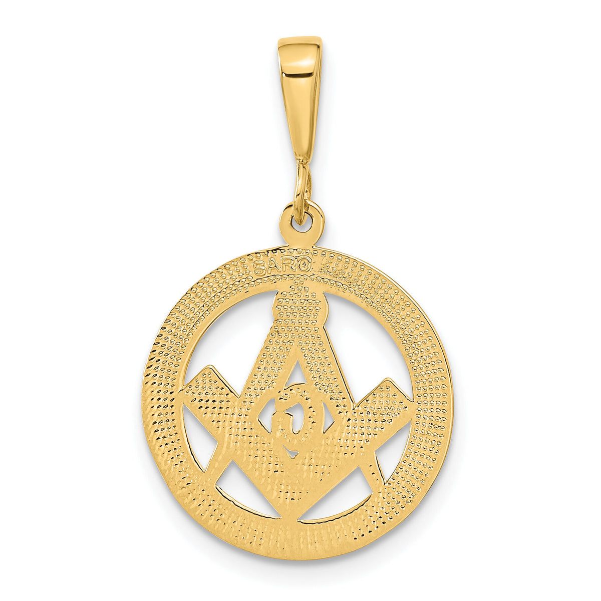 10k Polished and Textured Masonic Symbol Pendant-10C1783