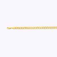 14K 6.5MM YELLOW GOLD HOLLOW CURB 24" CHAIN NECKLACE (AVAILABLE IN LENGTHS 7" - 30")