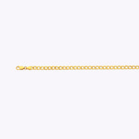 14K 4.5MM YELLOW GOLD HOLLOW CURB 24" CHAIN NECKLACE (AVAILABLE IN LENGTHS 7" - 30")
