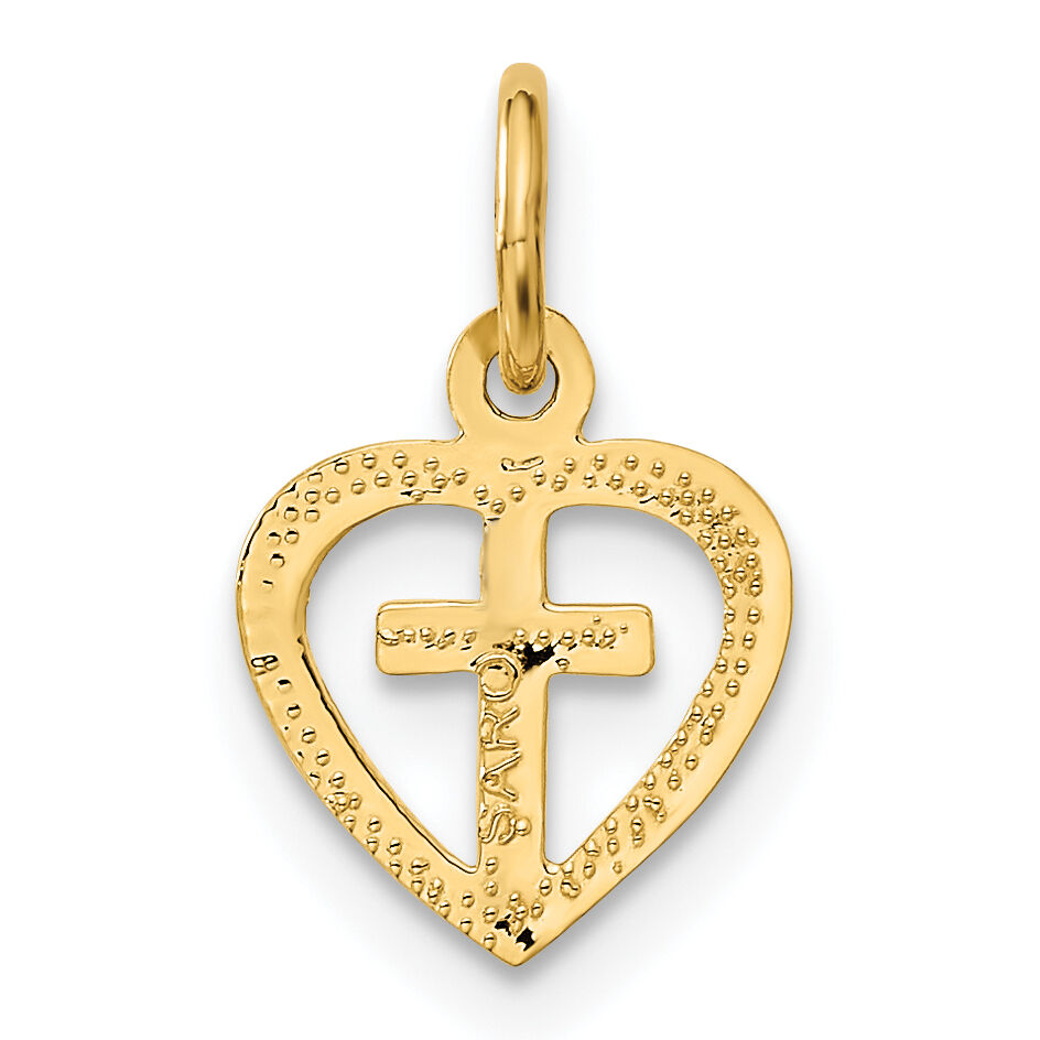 10k Cross in Heart Charm-10C1947