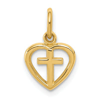 10k Cross in Heart Charm-10C1947