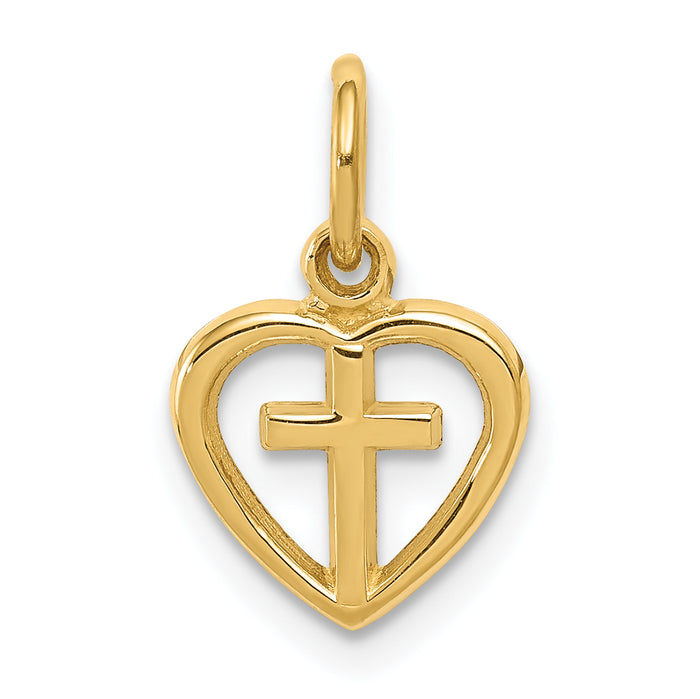 10k Cross in Heart Charm-10C1947