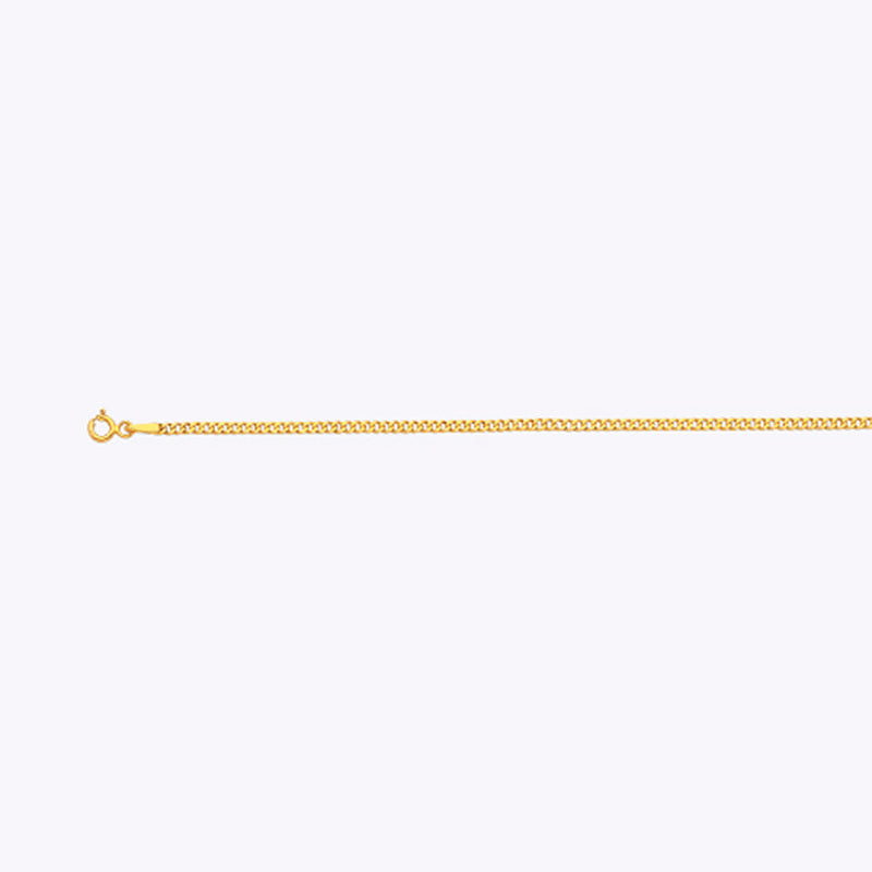 10K 2MM YELLOW GOLD HOLLOW CURB 22" CHAIN NECKLACE (AVAILABLE IN LENGTHS 7" - 30")