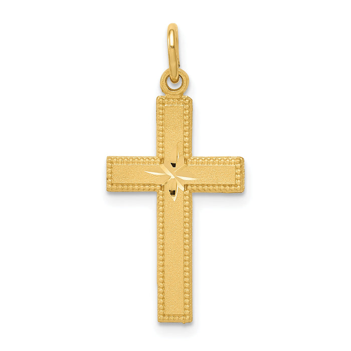 10k Diamond-cut Cross Pendant-10C1959