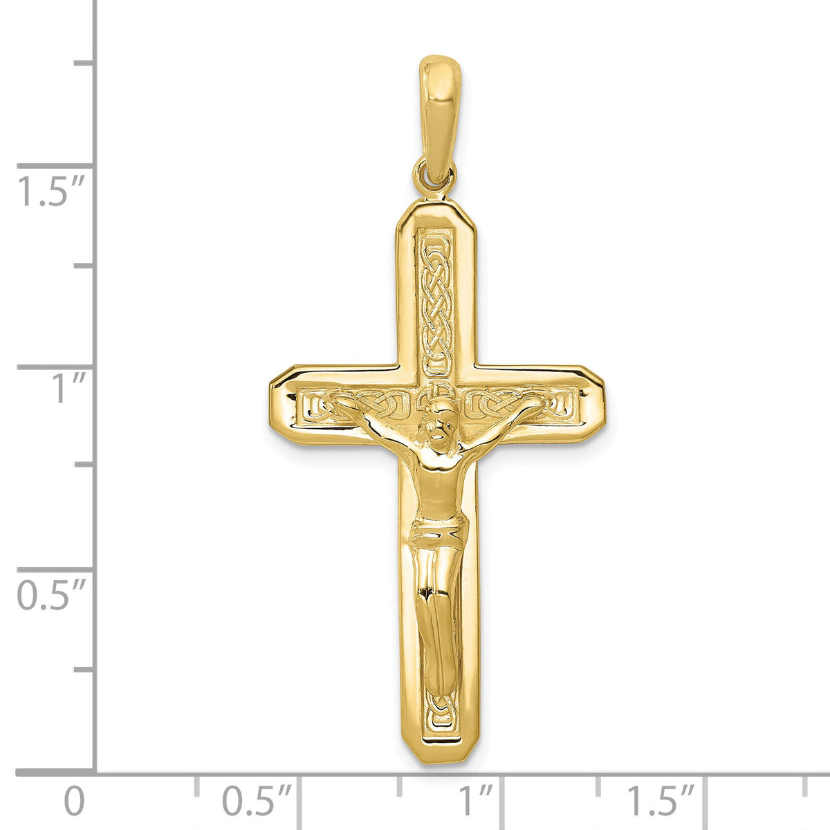 10k Polished Crucifix Pendant-10C1984