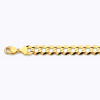 10K 13MM YELLOW GOLD SOLID CURB 24" CHAIN NECKLACE (AVAILABLE IN LENGTHS 7" - 30")