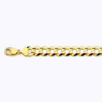 14K 13MM YELLOW GOLD SOLID CURB 24" CHAIN NECKLACE (AVAILABLE IN LENGTHS 7" - 30")
