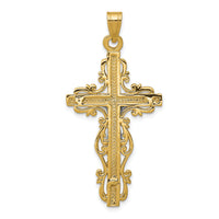 10k Two-tone Diamond-cut Crucifix Pendant-10C2005