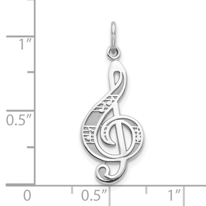 10k White Gold Treble Clef Charm-10C201W