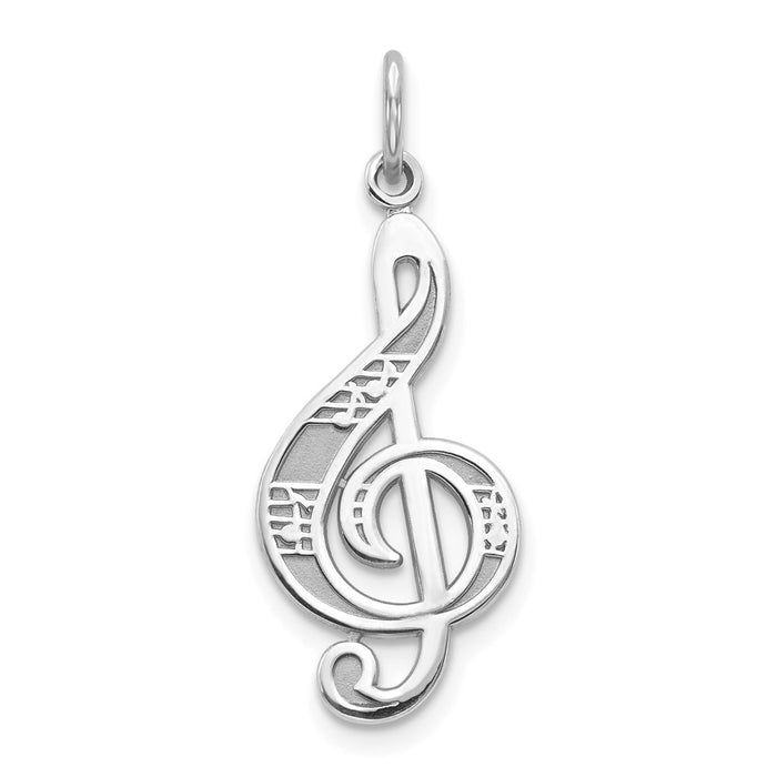 10k White Gold Treble Clef Charm-10C201W