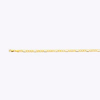 14K 3.5MM YELLOW GOLD HOLLOW FIGARO 18" CHAIN NECKLACE (AVAILABLE IN LENGTHS 7" - 30")