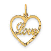 10K Polished LOVE Heart Pendant-10C209