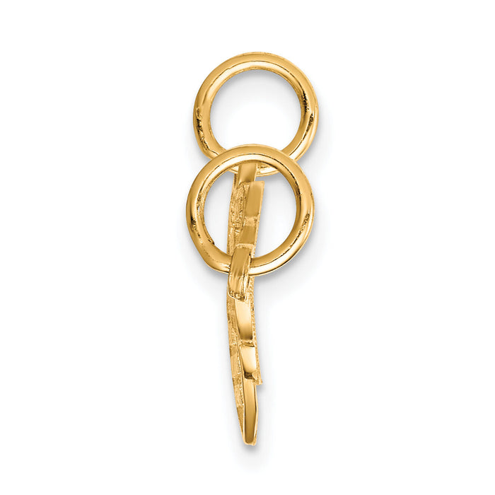 10K Heart and Key Break-apart Charm-10C214