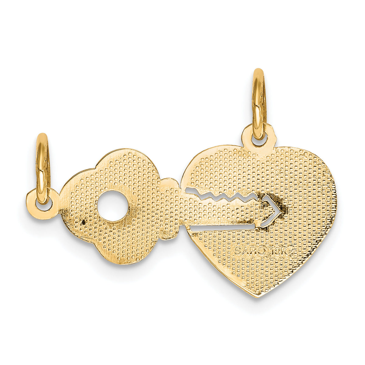 10K Heart and Key Break-apart Charm-10C214