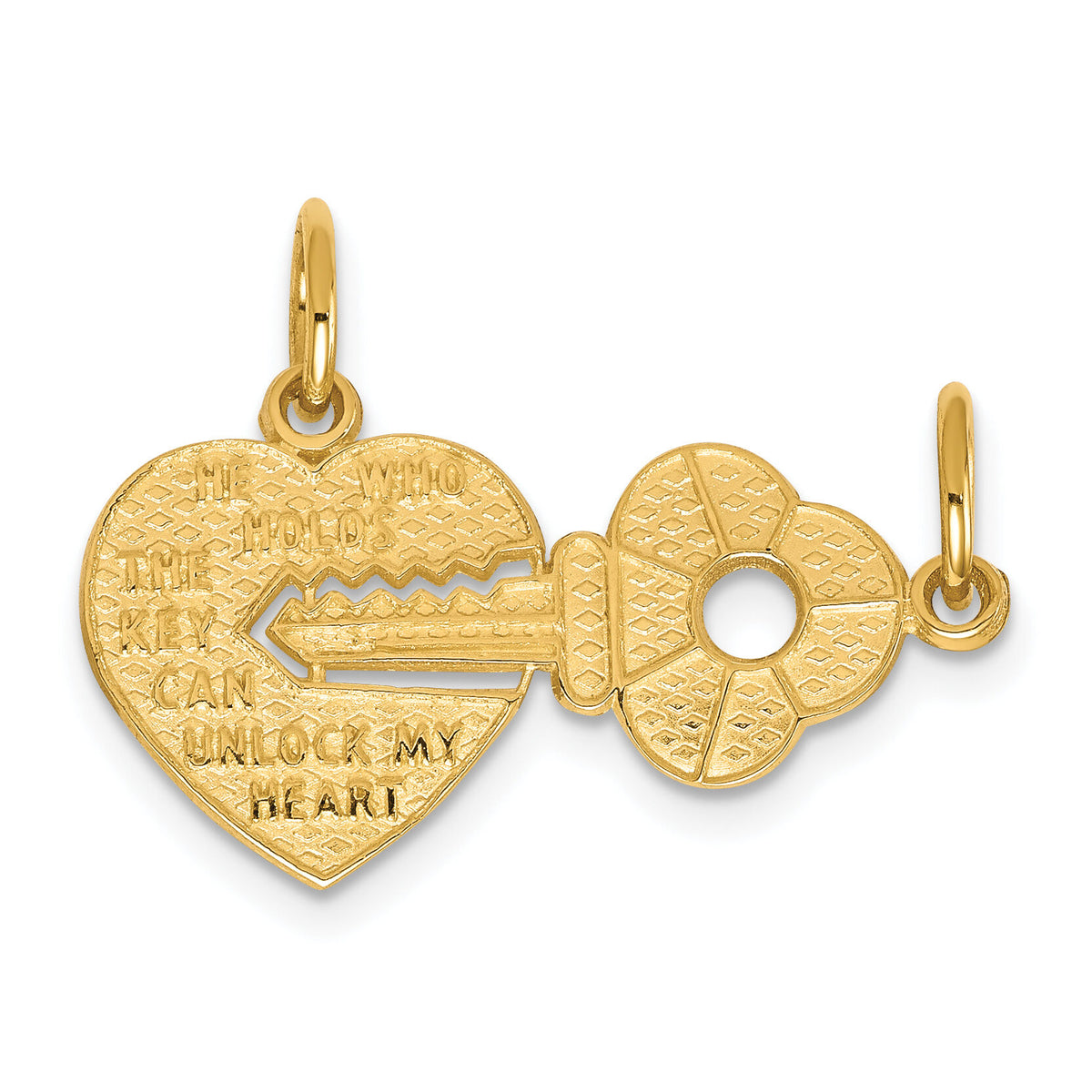 10K Heart and Key Break-apart Charm-10C214