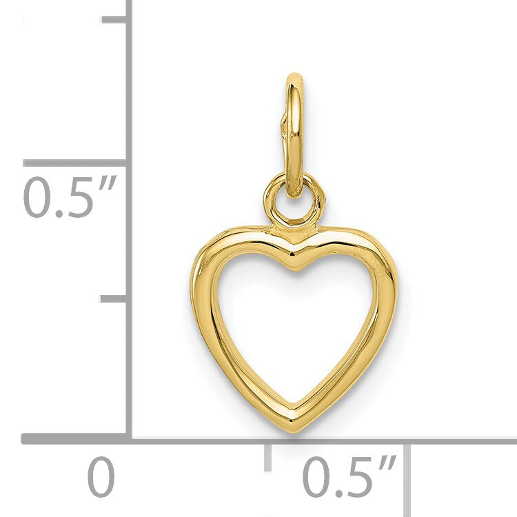 10K Polished Cut-out Heart Pendant-10C2152