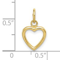 10K Polished Cut-out Heart Pendant-10C2152
