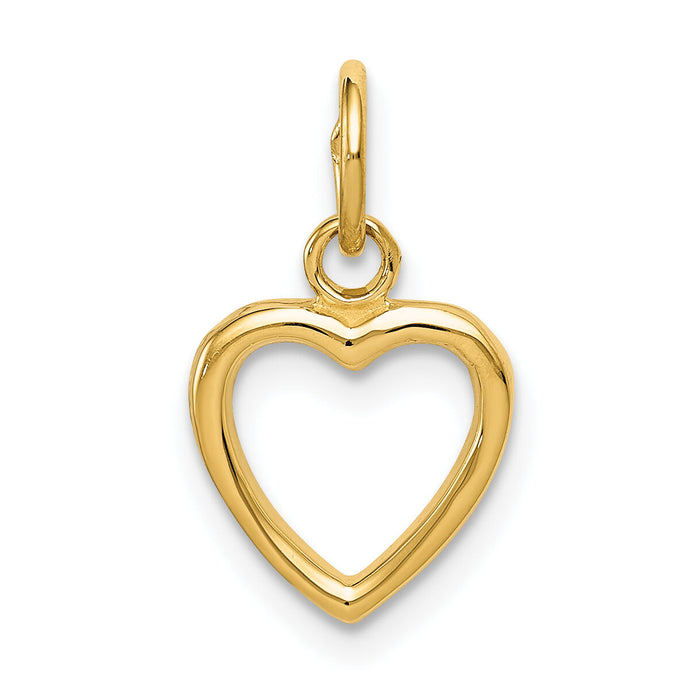 10K Polished Cut-out Heart Pendant-10C2152
