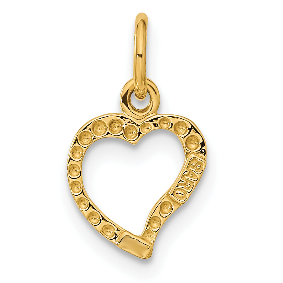 10K Polished Heart Pendant-10C2153