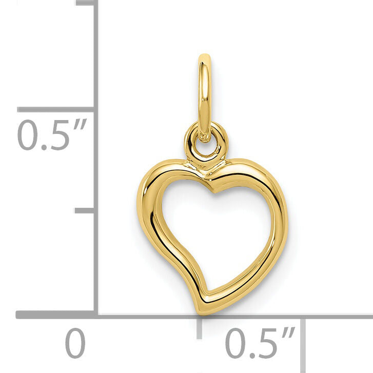 10K Polished Heart Pendant-10C2153