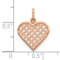 10k Rose Gold Heart Charm-10C216R
