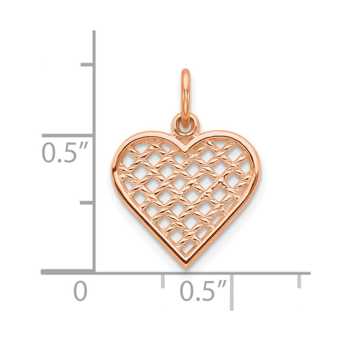 10k Rose Gold Heart Charm-10C216R