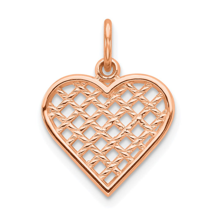 10k Rose Gold Heart Charm-10C216R