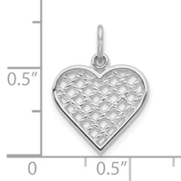 10k White Gold Heart Charm-10C216W