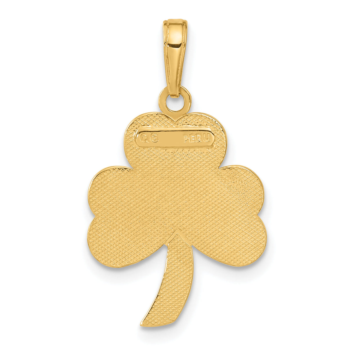 10k Green Enameled Shamrock Pendant-10C2195