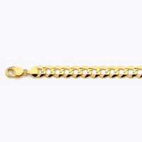14K 11MM YELLOW GOLD SOLID CURB 20" CHAIN NECKLACE (AVAILABLE IN LENGTHS 7" - 30")