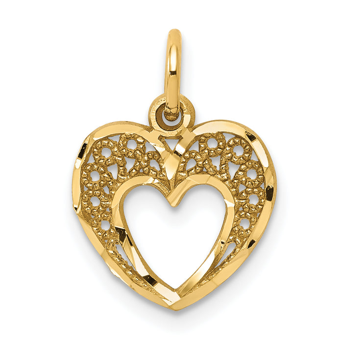 10k Heart Charm-10C220