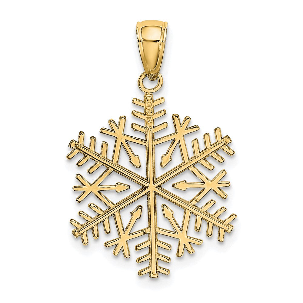 10k Polished Snowflake Pendant-10C2215