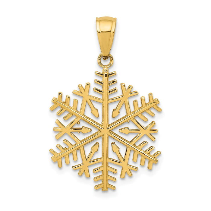 10k Polished Snowflake Pendant-10C2215