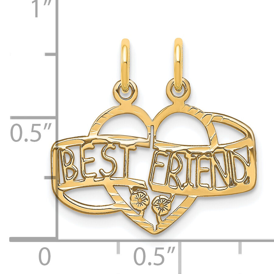 10K BEST FRIEND 2 Piece Break-A-Part Charm-10C222