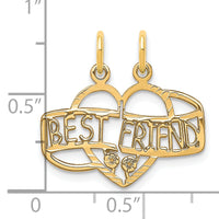 10K BEST FRIEND 2 Piece Break-A-Part Charm-10C222