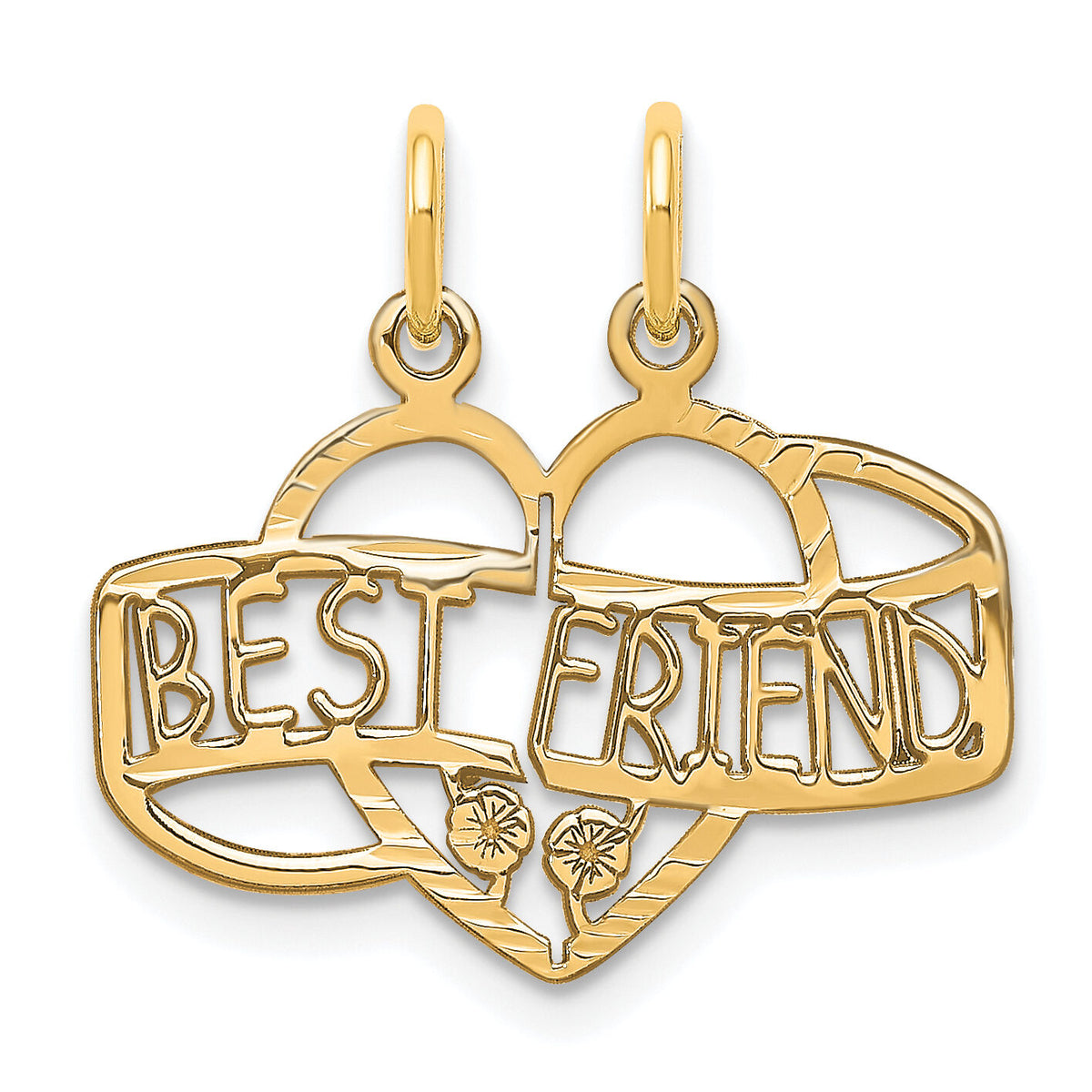 10K BEST FRIEND 2 Piece Break-A-Part Charm-10C222