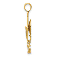 10k Solid Polished 3-D Graduation Cap Pendant-10C2229