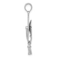 10K White Gold 3-D Graduation Cap w/ Moveable Tassle Charm-10C2229W